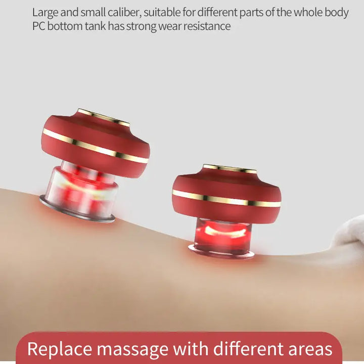 Portable Electric Cupping Massager with Red Light (2 Cups)